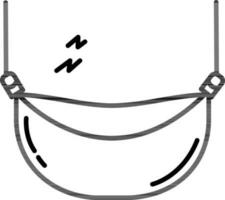 Sleeping Hammock Icon in Thin Line Art. vector