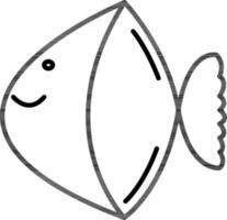 Isolated Fish Icon in Thin line art. vector