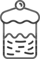 Flat style cake icon in line art. vector