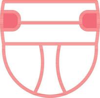 Diaper Icon In Red And White Color. vector