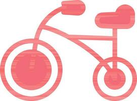 Baby Bike Icon In Red And White Color. vector