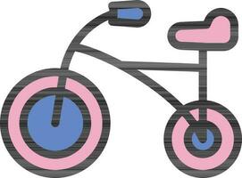 bebé bicicleta icono en azul y rosado color. vector