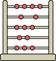 Abacus Icon In Red And Gray Color. vector