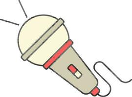 Flat style microphone icon In Yellow And Gray Color. vector