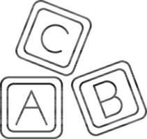 Alphabet Blocks Icon In Thin Line Art. vector