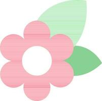 Flower with Leaves icon in flat style. vector