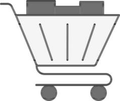 Isolated Shopping Cart Icon In Grey And White Color. vector