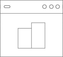 Desktop Bar Graph Icon In Thin Line Art. vector