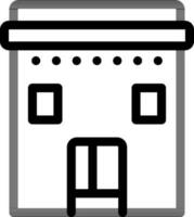 Line art house icon in flat style. vector