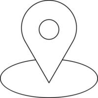 Location Pin Icon In Thin Line Art. vector