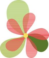 Red Flower with Green Leaves icon in flat style. vector