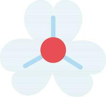 Flat Style Flower icon in blue and red color. vector