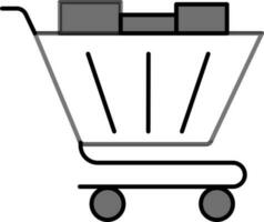 Isolated Shopping Cart Icon In Grey And White Color. vector