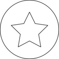 Black Outline Star Rating Icon On White Background. vector