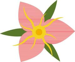 Flower with Leaves icon in flat style. vector