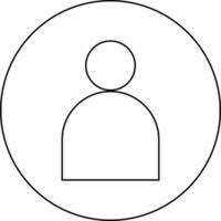 User Icon In Black Line Art. vector