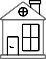 Home icon in thin line art. vector