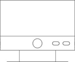 Flat Style Monitor Icon In Thin Line Art. vector