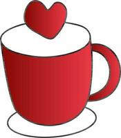 Cup With Heart Icon In Flat Style. vector