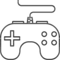 línea Arte ilustración de juego controlador icono en plano estilo. vector