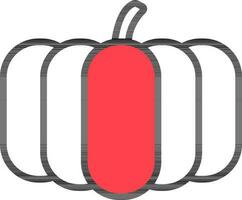Pumpkin Icon In Flat Style. vector