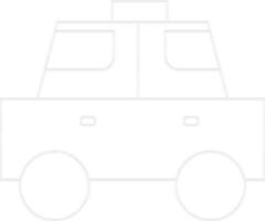 Thin Line Art Taxi Icon in Flat Style. vector