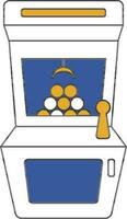 Vector illustration of Ball fall in arcade game machine,