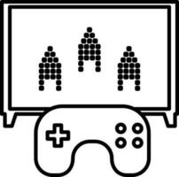 Flat Style Video Game From Monitor Icon. vector