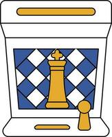 Flat style King chess in arcade game machine icon. vector