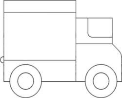 Lorry or Truck Icon in Thin Line Art. vector