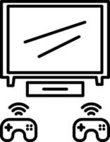 Line Art Illustration Of Wireless Video Game In Flat Style. vector