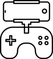 Black Line Illustration Of Video Game From Computer Icon. vector