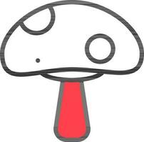 Mushroom Icon In Red And White Color. vector