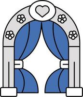 Boda arco icono en azul y gris color. vector