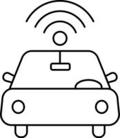 Wifi connect car line art icon in flat design vector