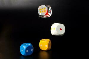 Colorful playing gaming dice photo