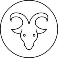 Capricorn Horoscope Icon on Round Shape. vector