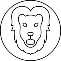 Zodiac Leo Sign or Icon in Black Line Art. vector