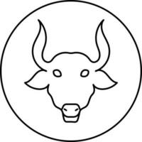 Flat Style Taurus Zodiac Sign in Black Thin Line Art. vector