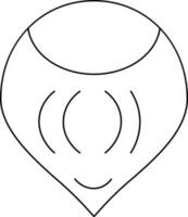 castaña icono o símbolo en negro línea Arte. vector