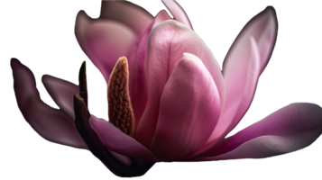 surpreendente foto do Rosa fresco magnólia flor em transparente fundo, generativo ai. png