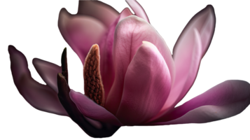 Amazing Photo of Pink Fresh Magnolia Flower on Transparent Background, . png