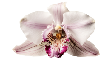 Bild von schön Orchidee Blume auf transparent Hintergrund. generativ ai. png