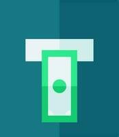 Cash Withdrawal Icon In Flat Style. vector