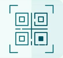 QR Code Icon In Blue Color. vector