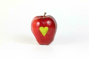 Apple heart red green photo