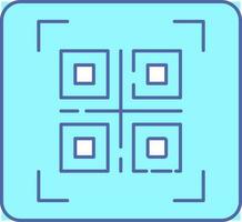 qr código icono en azul color. vector