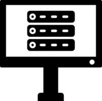 Server connection in computer. Glyph icon or symbol. vector