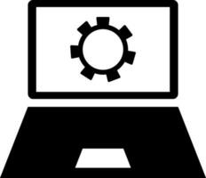 Illustration of laptop setting icon. vector