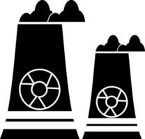 Factory chimney in black and white color. vector
